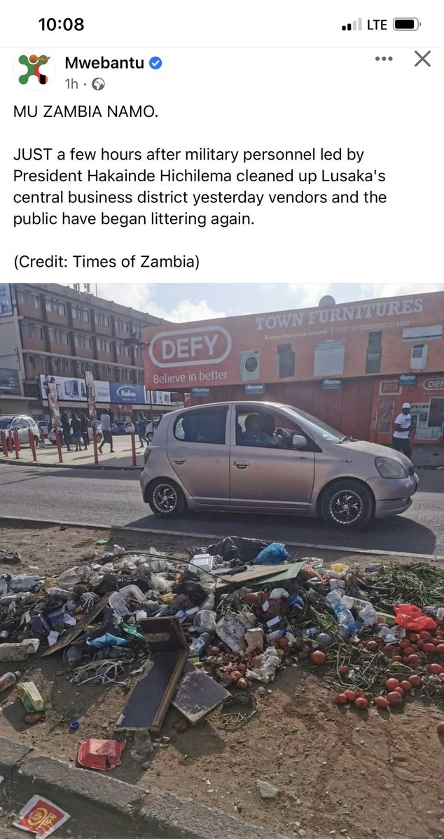 TeeEmDoubleBee's tweet photo. @benkiberu @HHichilema Case in point! Yes, systems are developed over time. But let’s start with the councils doing what they’re supposed to do. We surely don’t need 100 years to implement a basic waste management system so that our citizenry has no excuse for dumping trash wherever we feel like. https://t.co/NFienfFKpg