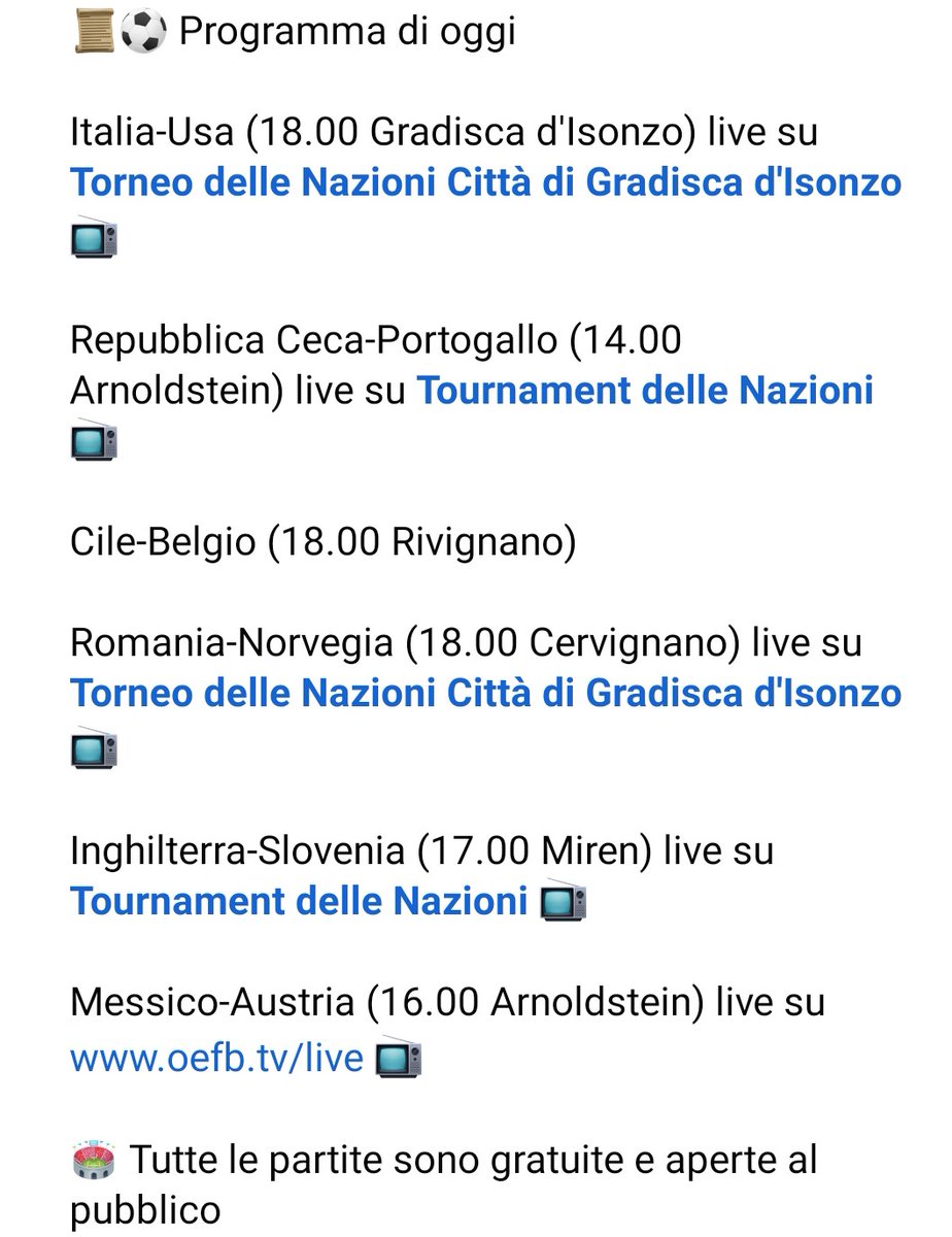 TorneoGradisca's tweet photo. 📜⚽ Today's match!

#fussball #futbol #calcio #football #soccer #torneo #live #facebook #streaming https://t.co/xgd9oWRu9U