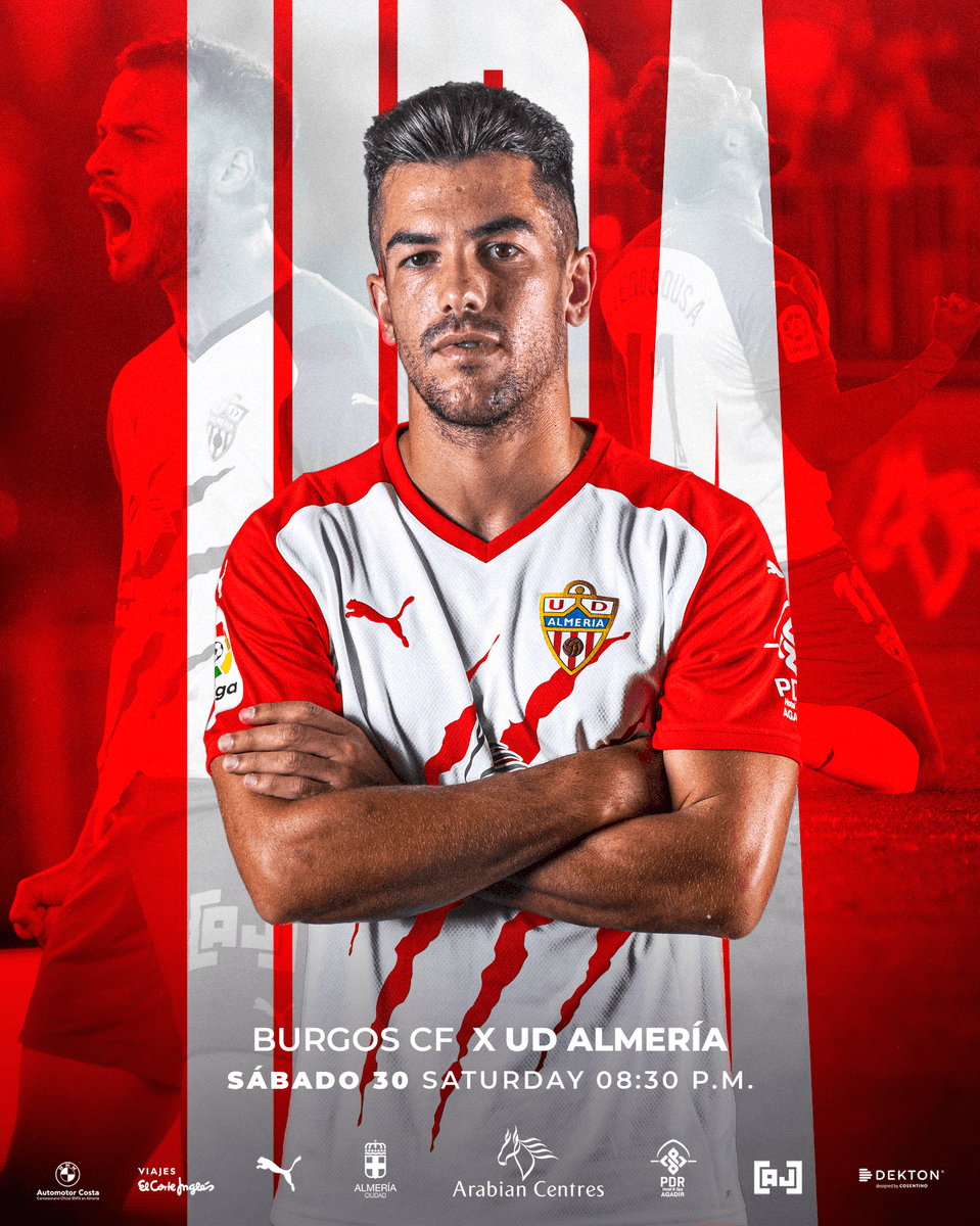 U_D_Almeria's tweet photo. 𝗠𝗔𝗧𝗖𝗛𝗗𝗔𝗬

🆚 | @Burgos_CF
🕖 | 20:30 h
📍 | El Plantío
📺 | @Gol
📻 | #UDAradio

🔴⚪️ #VamosAlmería | #BurgosAlmería https://t.co/ESBx4h16Ls