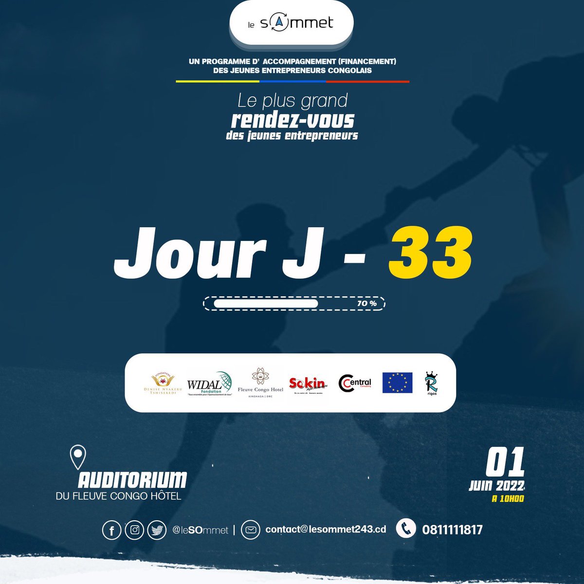 DiamondPhotoDRC's tweet photo. 😊😍 Le rendez-vous est pris. Diamond photo y sera afin de rendre cet événement un moment inoubliable pour notre Jeunesse entrepreneuriale. #LeSommet 
#JJ33 

@DiamondPhotoDRC @leParrainRDC @central_sage https://t.co/qEwzRWkaXj