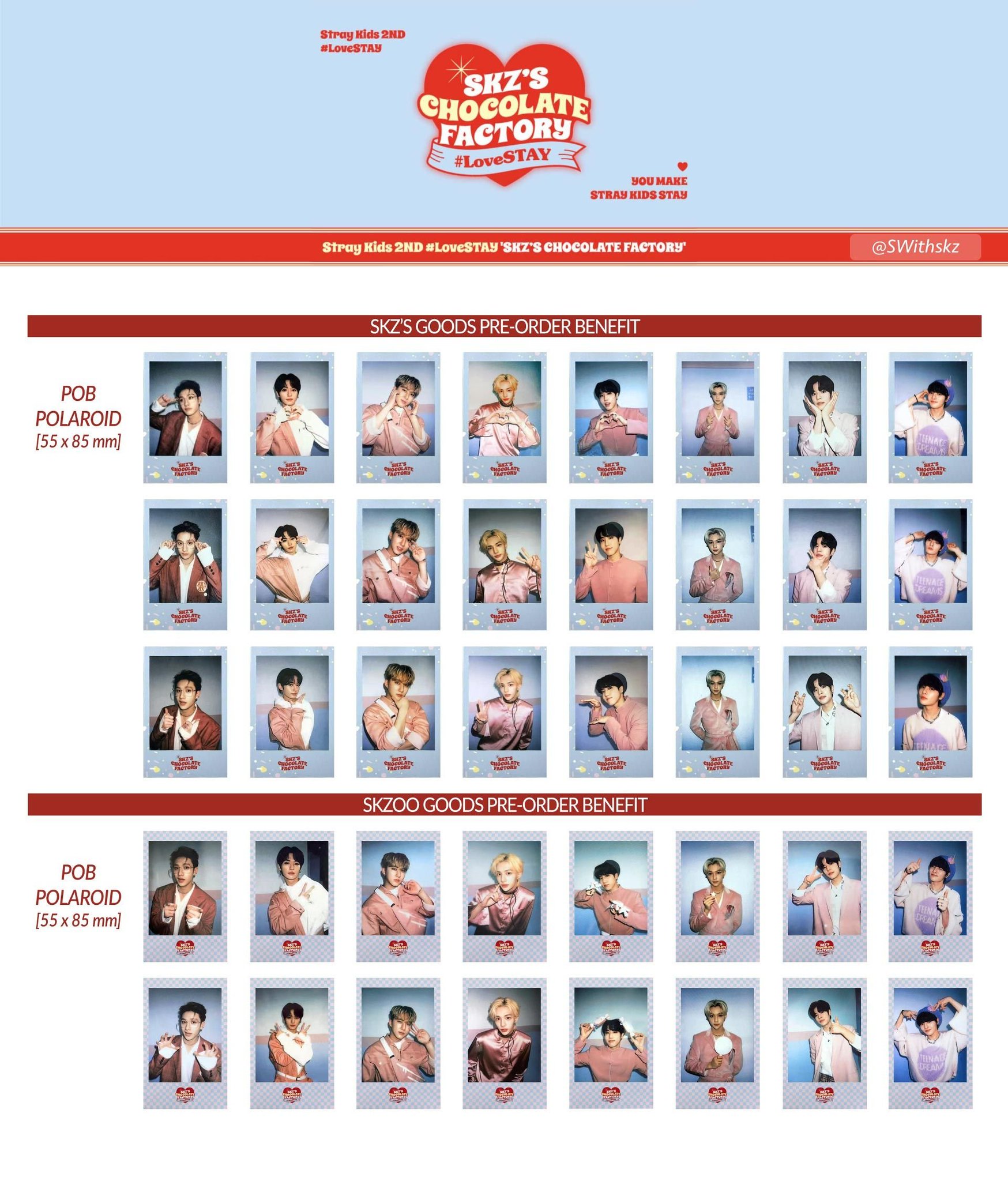 【バラ売り可！】SKZ CHOCOLATE FACTORY ポラロイド18点 STRAY KIDS [ 2ND#LoveSTAY 'SKZ'S CHOCOLATE FACTORY