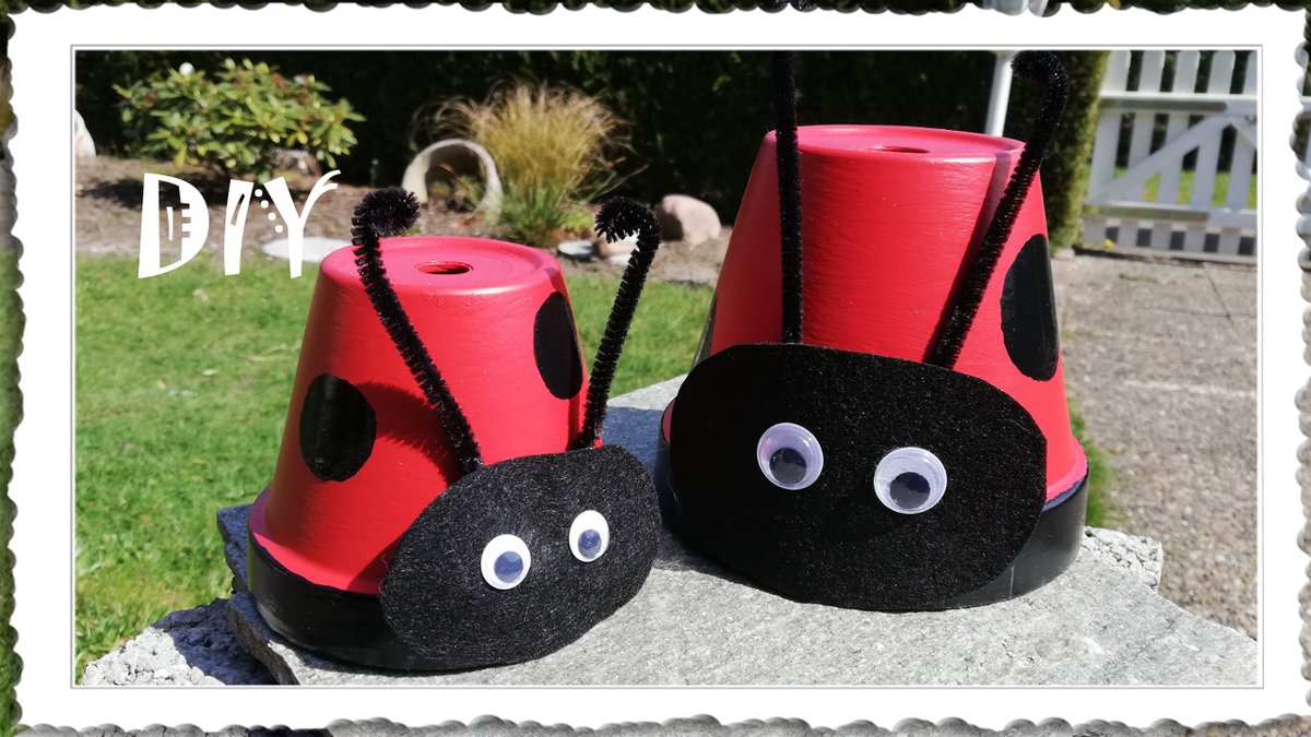 O0Milena's tweet photo. DIY Tontopf 🎨Marienkäfer 🐞 #handcraft #ladybug #DIY #bemalen #deko #tontopf #kreativ #terracottapot #YouTube #youtubechannel Schaut rein👀😁👉https://t.co/74fGEoT2X5 https://t.co/DQMeUlCQVG