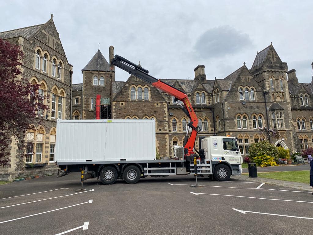 modex_spaces's tweet photo. Some of our Modular Buildings being delivered yesterday and today for the upcoming local Election voting.

#cardiff #LocalElection2022 https://t.co/XEzOei3rMD