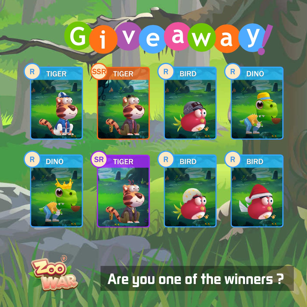 MegamStudio's tweet photo. 🚀Giveaway For News！
6 × R Class Genesis Card
1 × SR Class Genesis Card
1 × SSR Class Genesis Card
8 lucky winners 
Complete the Misson as Follow：
🔹Follow @MegamStudio  on Twitter &amp; Like and retweet.
🔹Join ZooWar on Telegram Add a unique comment with hashtag #ZooWar_airdrop. https://t.co/SZDY79Lb1X