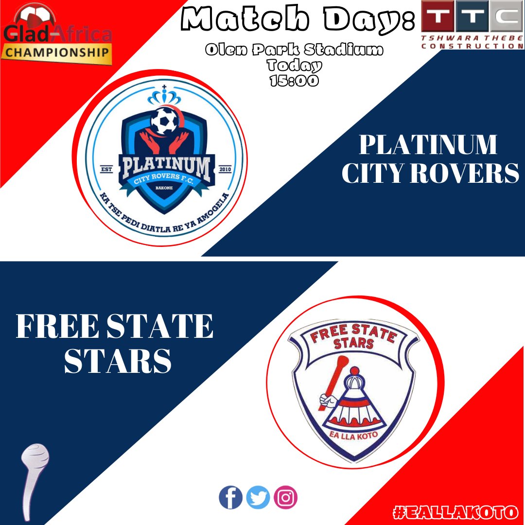 FSStarsUpdate's tweet photo. π΄ M A T C H D A Y βͺ
π @PlatinumCRFC
π #GladAfricaChampionship
π Olen Park Stadium
π Today
β° 15h00
#eallakoto #RedArmy #FSStars #KotoBrand https://t.co/xsIIYbB016