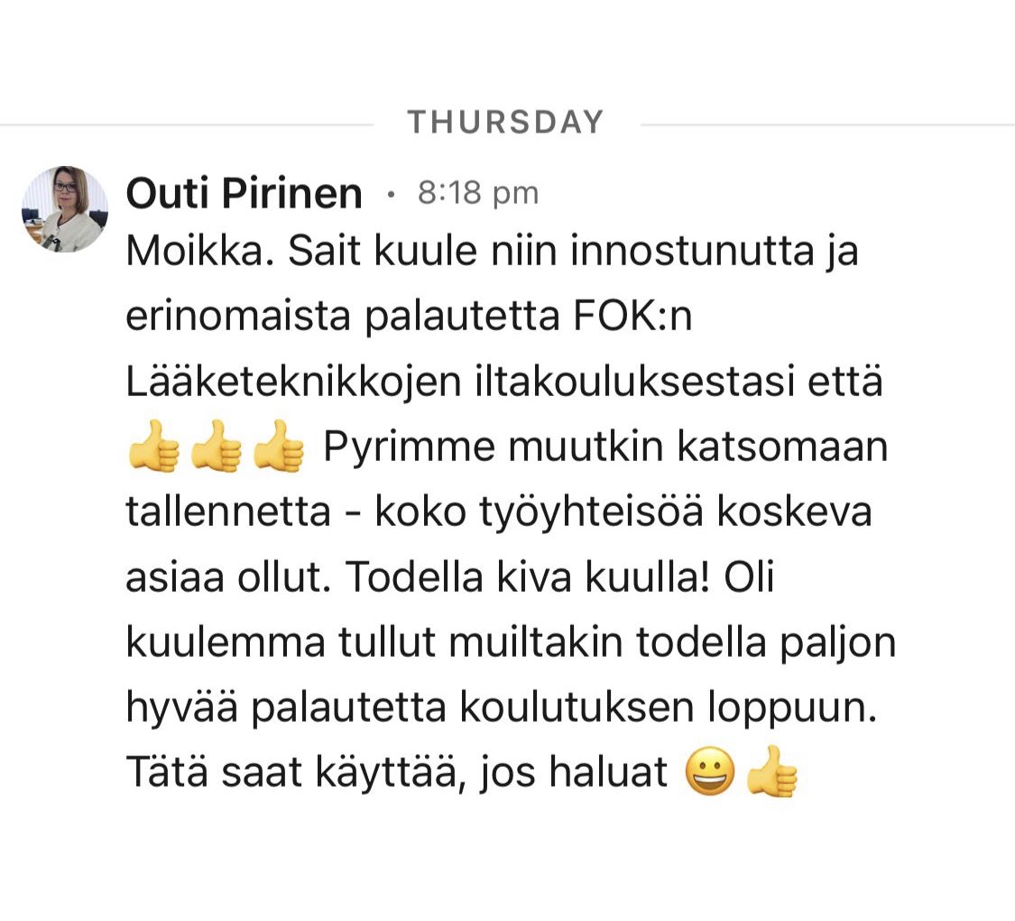 Etäluento surun keskellä ja palaute on tällaista - Vetää puhujan hiljaiseksi. Toivottavasti äiti on nyt kuulolla matkalla taivaaseen. #apteekit #yhteistyökyky #tiimityö #yrittäjät #puhuja #valmentaja #motivaatio #palaute #kiitos #asiakaspalvelu #myynti <a href="/Fok_fi/">FOK</a> <a href="/Apteekkarit/">Apteekkarit</a>