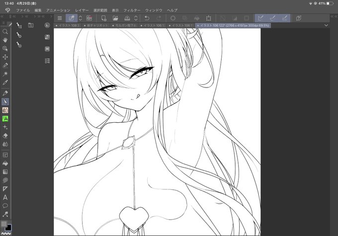 髪の描き方が「理解(わか)」ってきたぜ… 