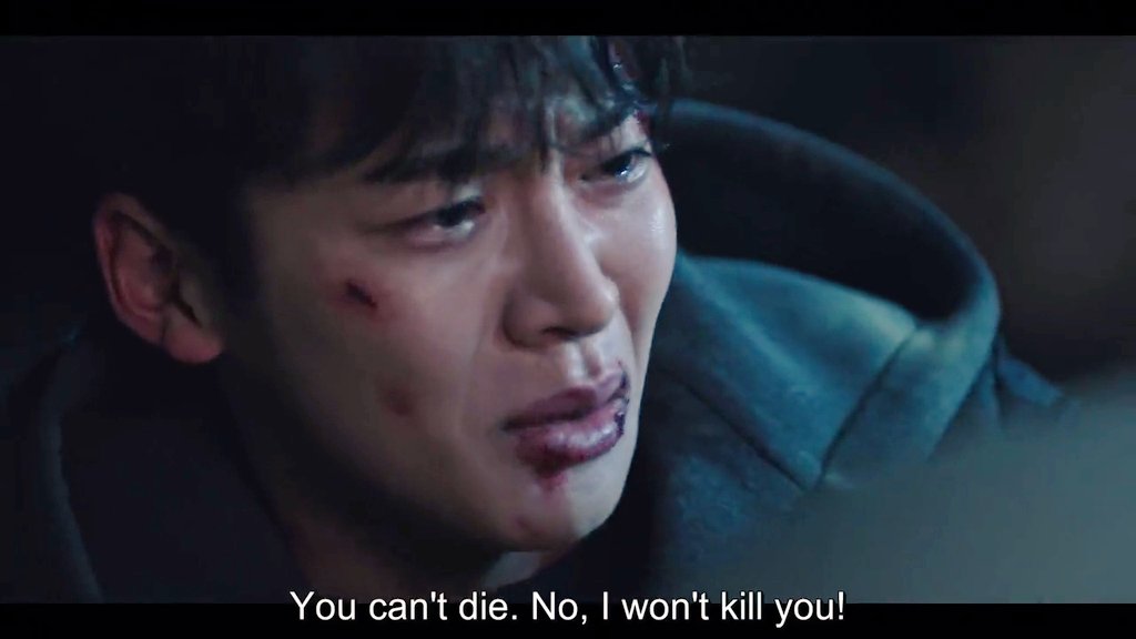fangirl_ahjumma's tweet photo. I'm so proud of JW I can feel his conflicted emotions. I myself would want that psycho bastard to die but eventhough it hurt him he chose to save him cus what would be his difference to that psycho if he let him die? Well done Joon Woong! Acting wise good job #RooWoon 

#Tomorrow https://t.co/vyVhrLn6HX