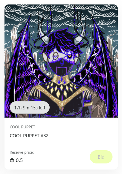 CoolPuppet_sol's tweet photo. ❗️AUCTION UPDATE❗️
COOL PUPPET #30-#32, 17 Hours left.
There's still no bid👀
Reserve price : 0.5 SOL
Bid increment : 0.25 SOL

Auction Link on this thread!! https://t.co/R3ob8DMdAU