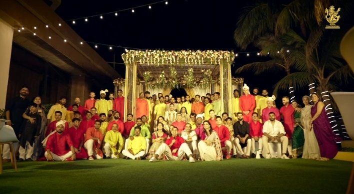 RCB family's together picture of Glenn Maxwell's wedding party.