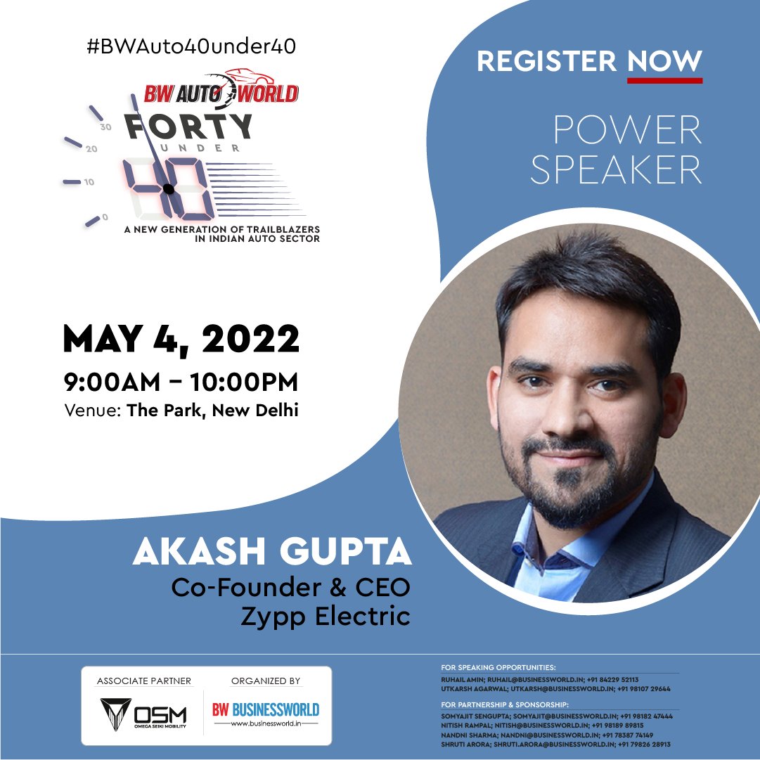 BWBusinessworld's tweet photo. Delhi, May 4: Sh. Nitin Gadkari, Hon’ble Minister of Road Transport &amp; Highways, GoI’s joining as Chief Guest &amp; Leaders of Auto-EV Industry joining under one roof for #BWAuto40under40 Summit &amp; Awards 2022 

The Park, New Delhi 
Register on: https://t.co/GhG8uDZmyJ https://t.co/aPS1YncDS4
