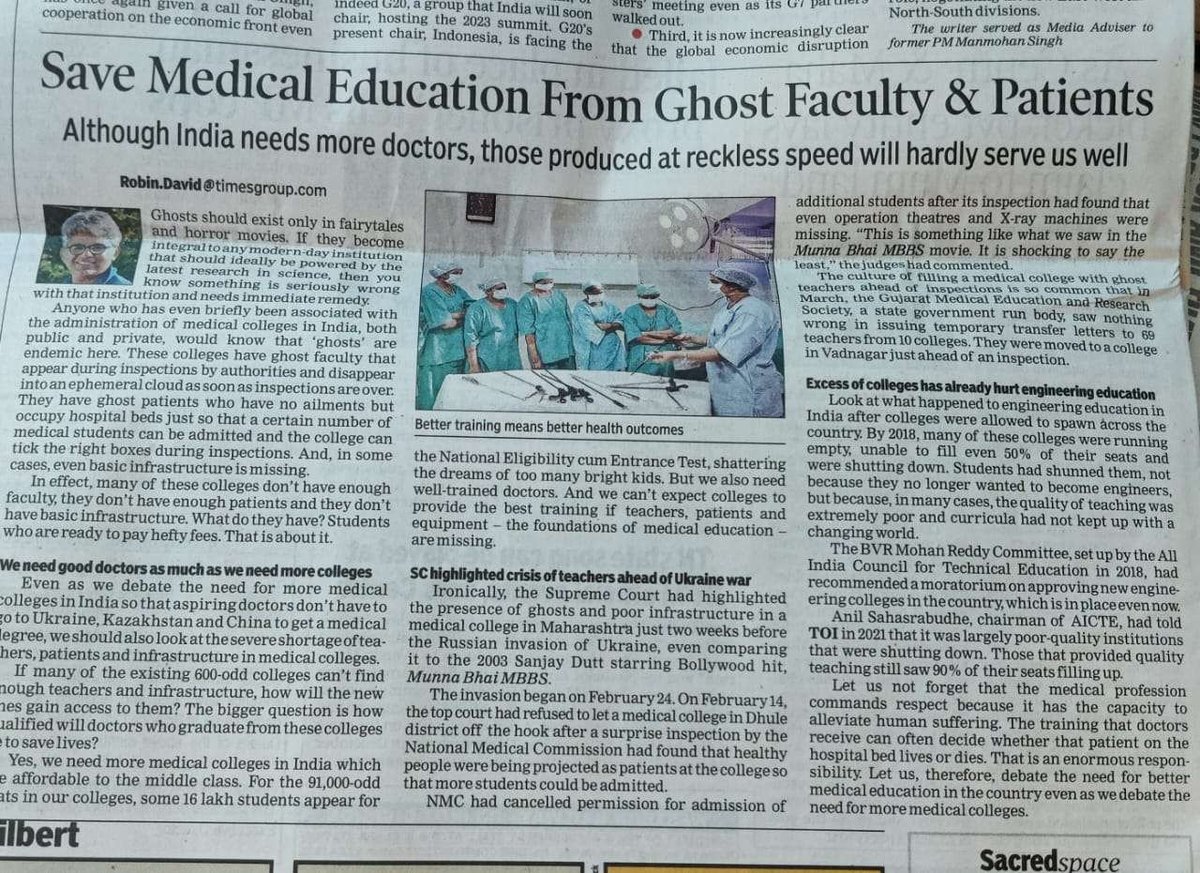 NMMTA_Assn's tweet photo. If #MedicalEducation in India has to improve, unethical &amp; illegal practices must stop, not targeting the qualified medical MSc/PhD teachers. @NMC_IND @MoHFW_INDIA @mansukhmandviya @OfficeOf_MM @NITIAayog https://t.co/kvQ2BR91yH