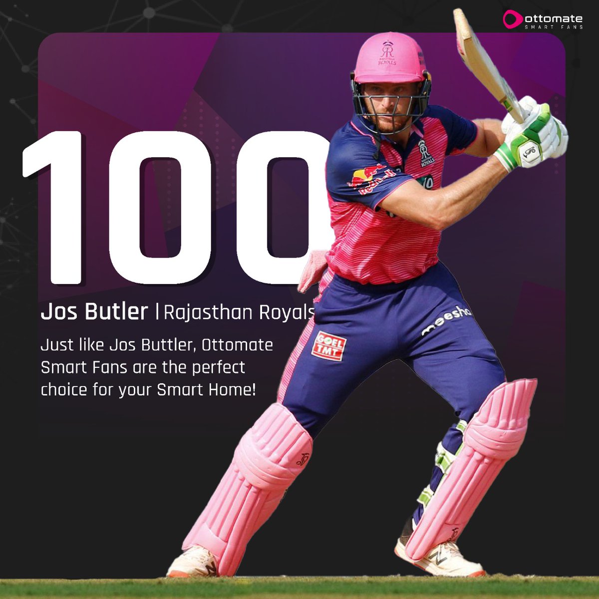 Get consistently good performance with Ottomate Smart BLDC fans, just like Jos Buttler’s performance this IPL season!😎

Explore them today!

#ottomate #ipl #rajasthanroyals