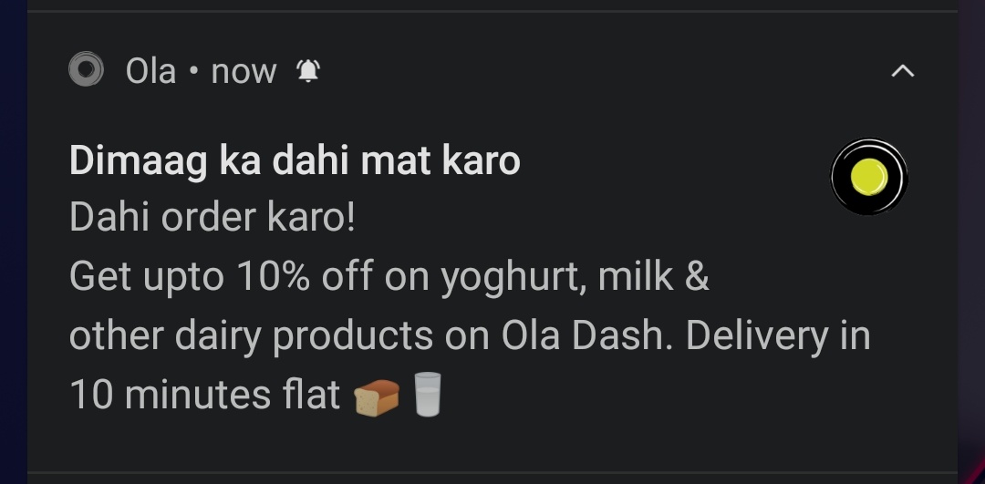 jain_harshit's tweet photo. So now Ola is also trying their hand on 10 minute delivery! Very interesting. https://t.co/vdQIKigfqM
