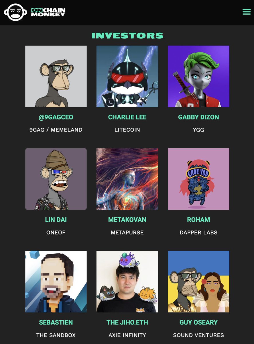 OnChainMonkey's tweet photo. Updated @OnChainMonkey team and investor list 👀
 
Full list 👉 https://t.co/FD3fU1m8z8 https://t.co/S8ALknhHVF