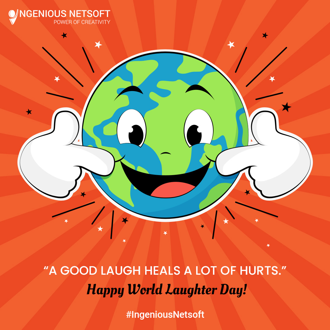 The best thing about laugh is it doesn’t give you wrinkles but adds a glow to your face…..Happy World Laughter Day. 

Never miss a chance to laugh and add more years to your life 😊🙌. 

#happylaughterday #wordlaughterday #laughterday #happiness
#IngeniousNetsoft