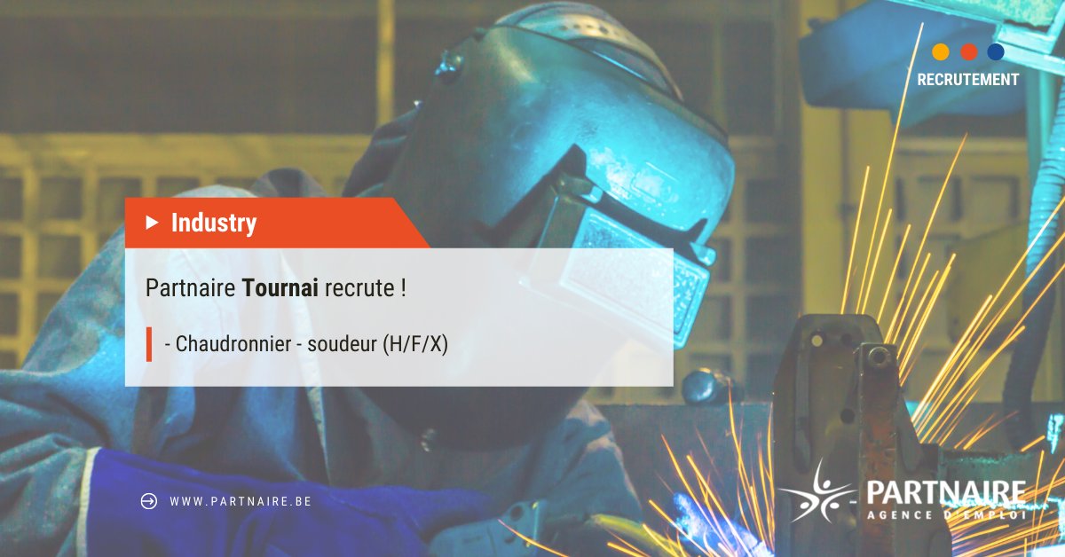 Partnbelgique's tweet photo. 📌 Pour un client situé dans la région Tournaisienne, Partnaire Tournai recrute un chaudronnier - soudeur (H/F/X)

👉 Pour en savoir plus et postuler RDV ici : https://t.co/QEu142RWwv

#Emploi #Recrutement #Offre #interim #belgique https://t.co/n8t7MJMCPs