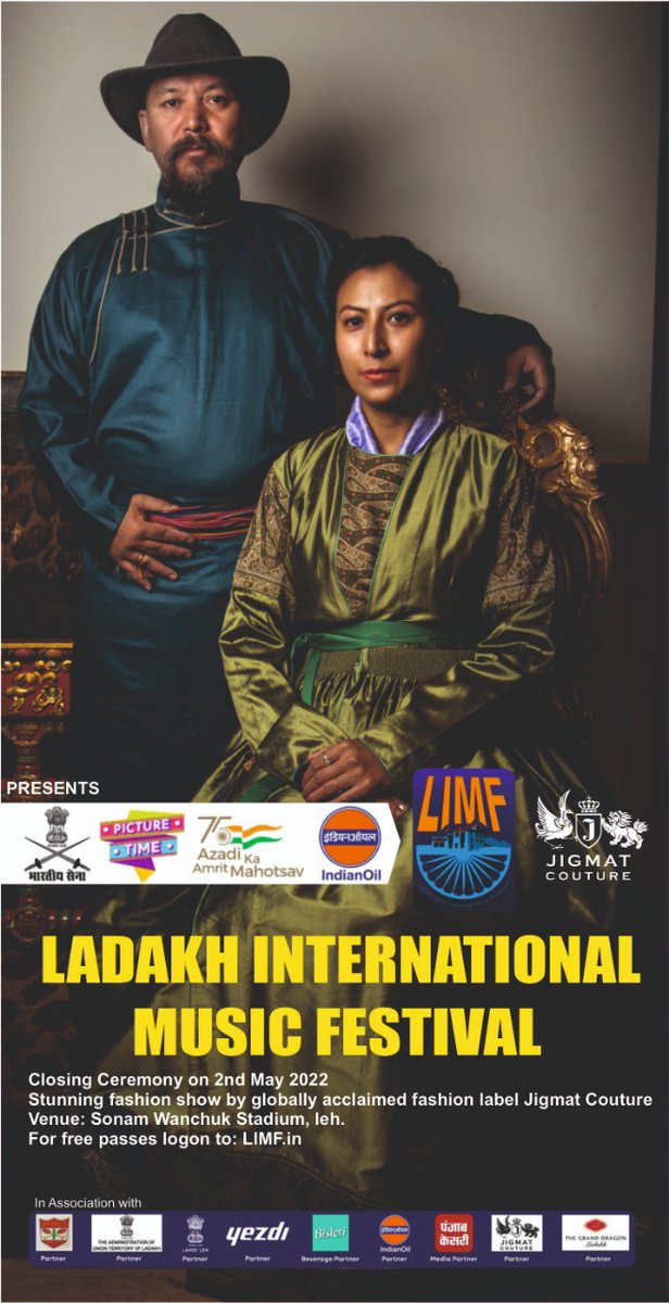 LIMF2022's tweet photo. Apart from music, #LIMF2022 will also give centrestage to the fashion talent of Ladakh. The festival will host on May 2 a fashion show by #jigmatcouture, the biggest ethical fashion house from the region!! Mark your calendar! https://t.co/mRY1pQ5TdR