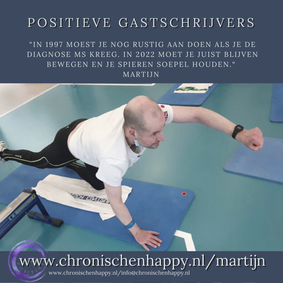 Het verhaal van <a href="/MartyMcMarius/">Martijn van Andel</a> staat vandaag centraal in de rubriek “Positieve Gastschrijvers”. Martijn heeft inmiddels 25 jaar MS en schrijft onder meer over het verliezen van het vertrouwen en over het denken in mogelijkheden. Nieuwsgierig? Check chronischenhappy.nl/martijn #ms