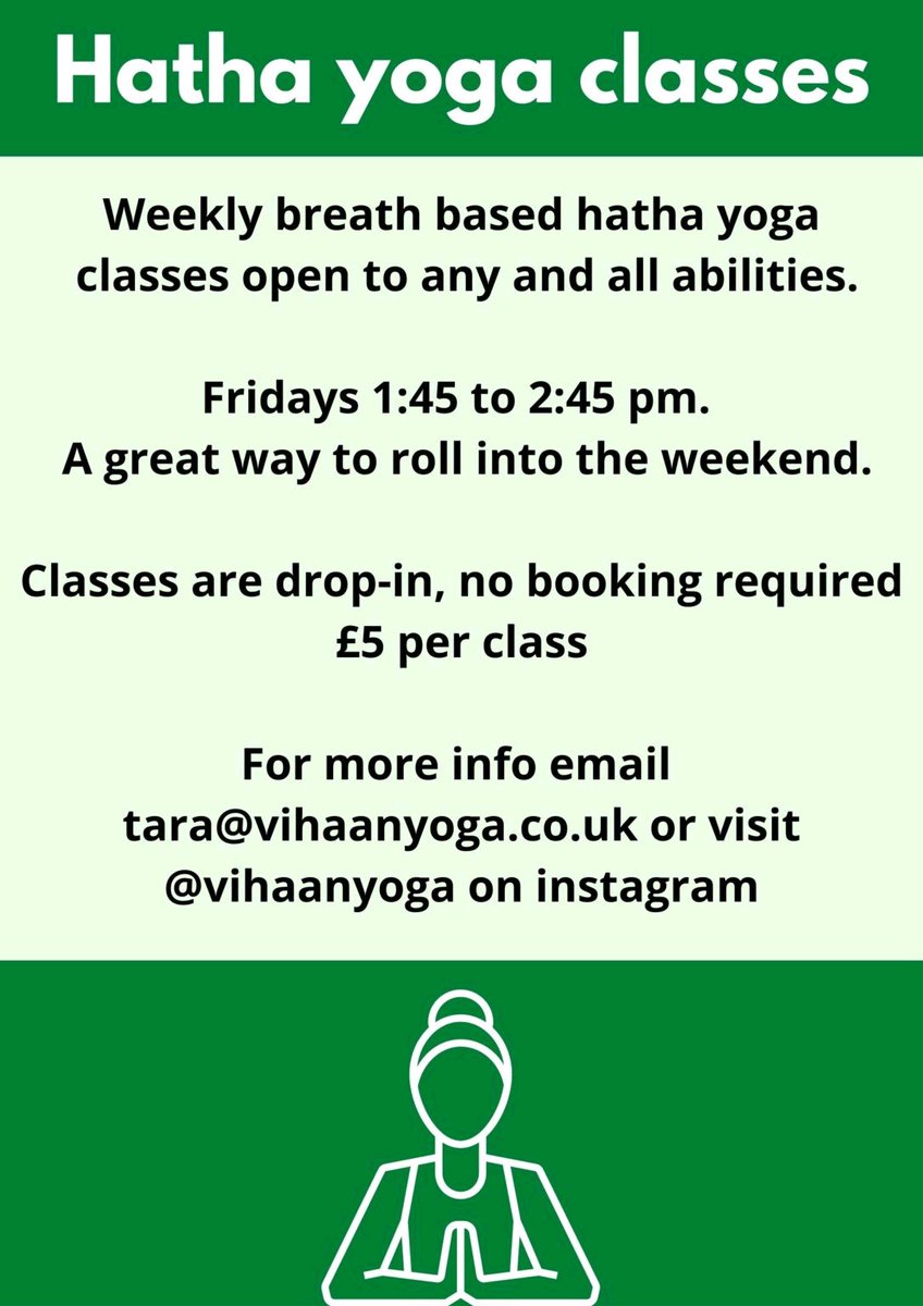 Hatha Yoga 1:45-2:45pm! 

#yoga #WhitstableUmbrellaCentre #whitstabletogether #Whitstable