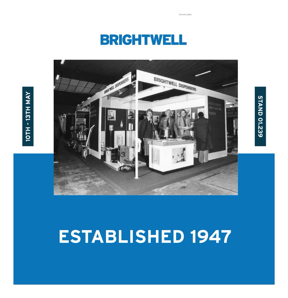 This year Brightwell Dispensers celebrates its 75th anniversary!

We are incredibly proud to be exhibiting at Interclean, the global trade show!
Come and join us on stand 01.239!

#interclean #interclean2022 #hygiene #cleaning #brightwell
