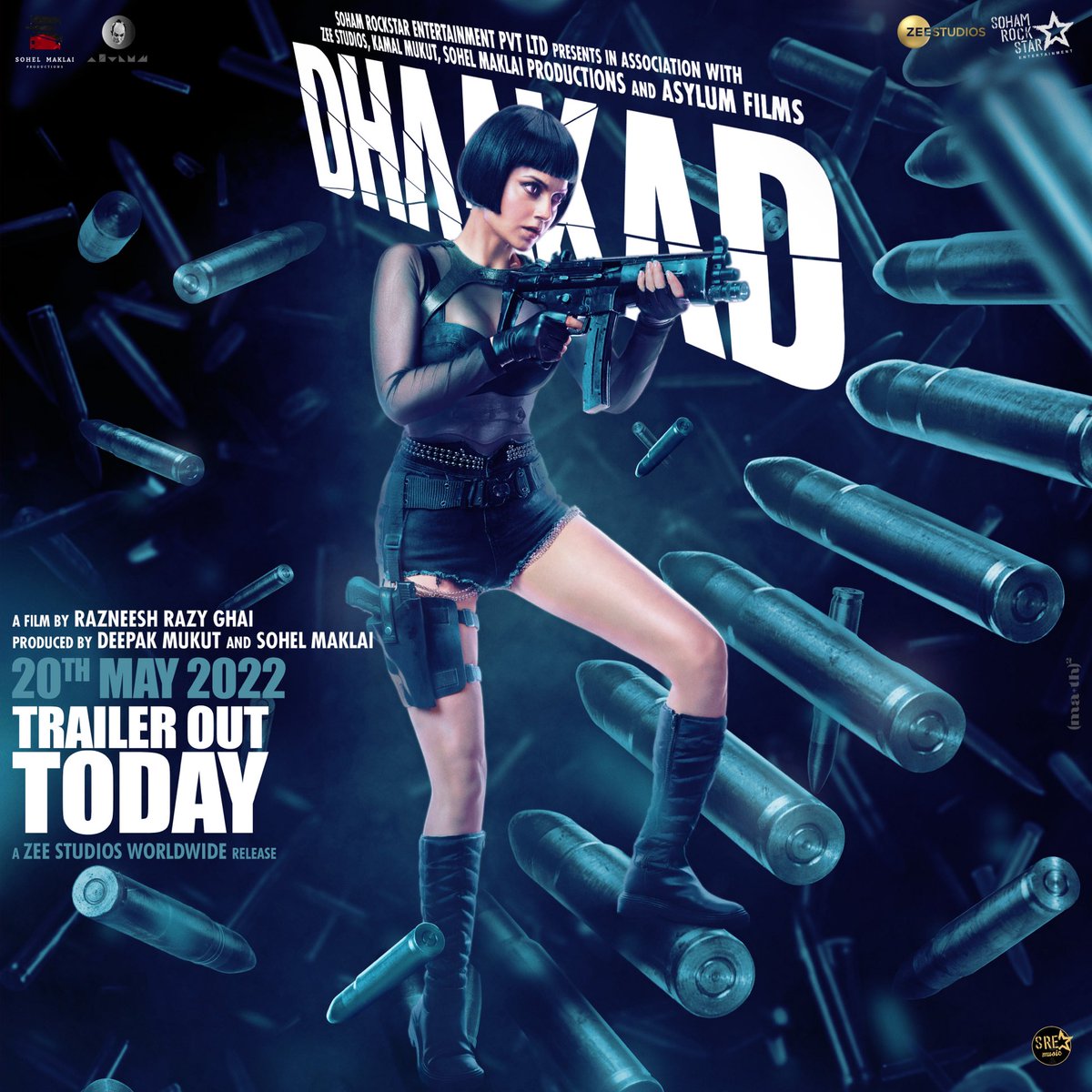 The fire within Agent Agni is invincible!  🔥
She is on her way to get what she wants. 
#DhaakadTrailerOutToday at 4 PM.

Catch her in high-octane action in the theatres on 20th May 2022 🔪

#AgniAaRahiHai #DhaakadPoster #Dhaakad 

#KanganaRanaut @rampalarjun @divyadutta25