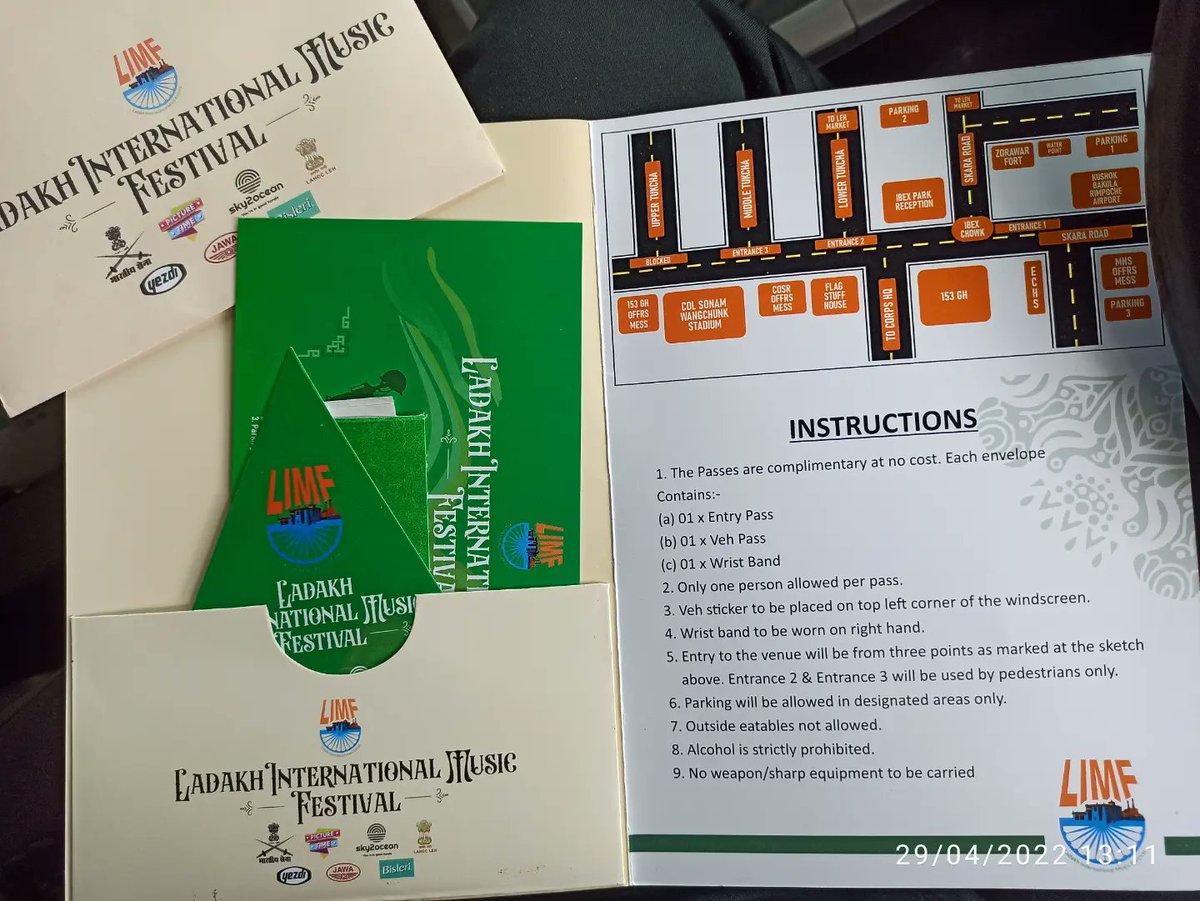 DashugsOfficial's tweet photo. #LIMF Free Passes Available at the Main Entrance Gate from today.. grab it ASAP friends..

Read the instructions on the passes carefully.

@LIMF2022
@ArtofMotionLeh 
@RolyangsB 
@AnonymousLadakh 

#ladakhinternationalmusicfest
#LIMF https://t.co/VkK7e3fPoS