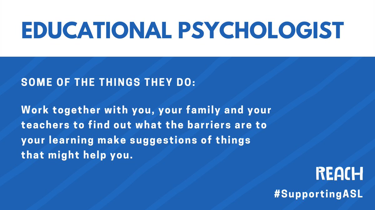 Reach_Scot's tweet photo. #SupportingASL is about helping pupils understand the different people that assist with additional support for learning (ASL) and what their role is. 

Below is our definition of an Educational Psychologist. 

You can visit https://t.co/QKqKmfZtDB for more info 😊 https://t.co/49y1C3MRDP