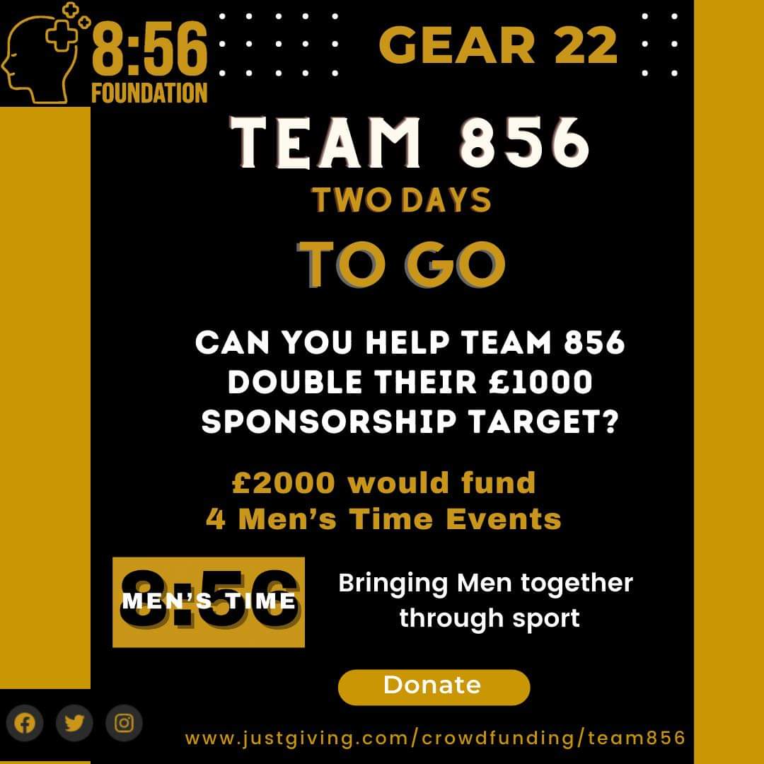 856Foundation's tweet image. Only 2 DAYS before our magnificent 40 Runners will be lining up for @GEARKL on Sunday

We've smashed our original target of £1000 &amp;amp; stand at just over £1750...

We'd love to hit £2000 which as example would fund 4 X 8:56 Men's Time Events

my.mtr.cool/pzavcdkbao

#ItsTimeToRun💚