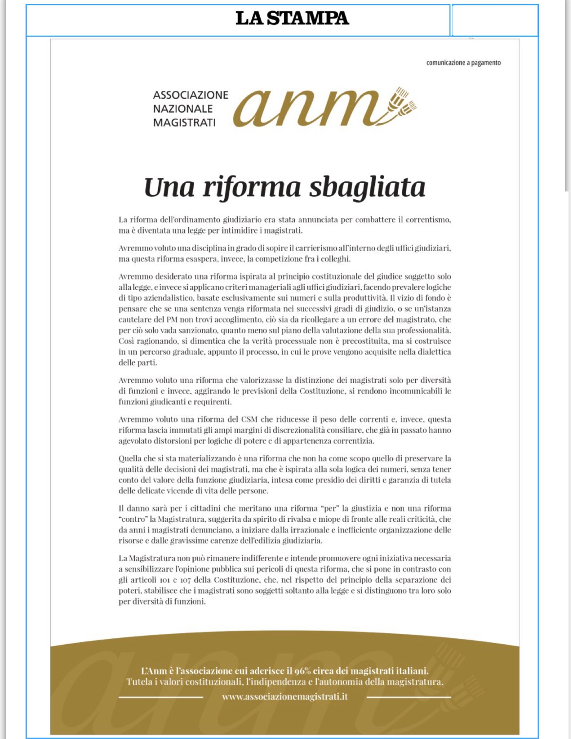 Enrico Costa On Twitter Sui Principali Quotidiani Compare Una Pagina 