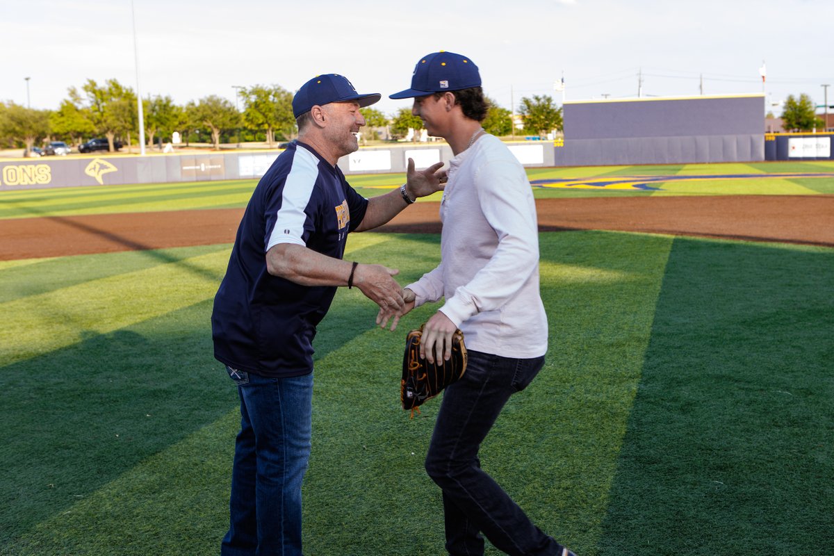 SteveSickman's tweet photo. The Champions come home. The @PCAAthletics '16 BB champs were reunited &amp; celebrated last night before the district-leading Lions took the field in a 4-3 win over Parish. 2015-16 PCA Coach @toddcash19 threw out the 1st pitch to @RyanCash7 to start the party. 
#OnceALionAlwaysALion https://t.co/2vu6q2E8pi