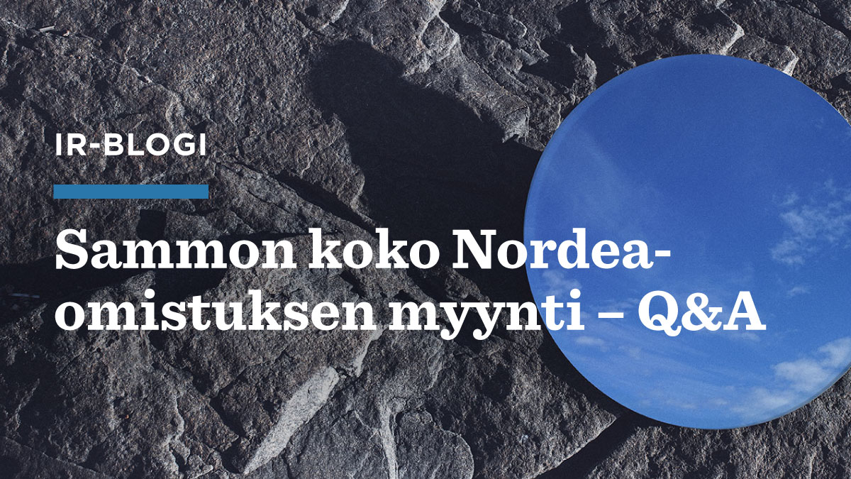 Sampo_plc's tweet photo. Lisätietoa tänään tiedotetusta Nordea-myynnistä IR-blogissa: https://t.co/dwuERBiNql #SampoPlc #IRBlog https://t.co/WOseDXtg1I