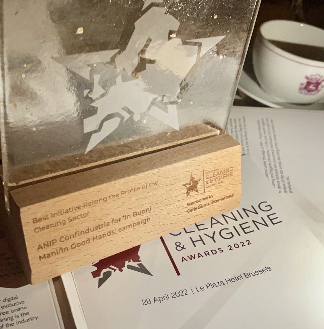 ANIP_it's tweet photo. A #ECHAwards2022 vinciamo il premio come migliore campagna. Coronamento di un bel lavoro squadra. Fieri di aver valorizzato, con #InBuoneMani, un settore ogni giorno al servizio delle persone. 
Grazie @Lievito_, @RiccardoColabat e @michelemarangon per idea e creatività 🙏🏻 https://t.co/053xUYb77g