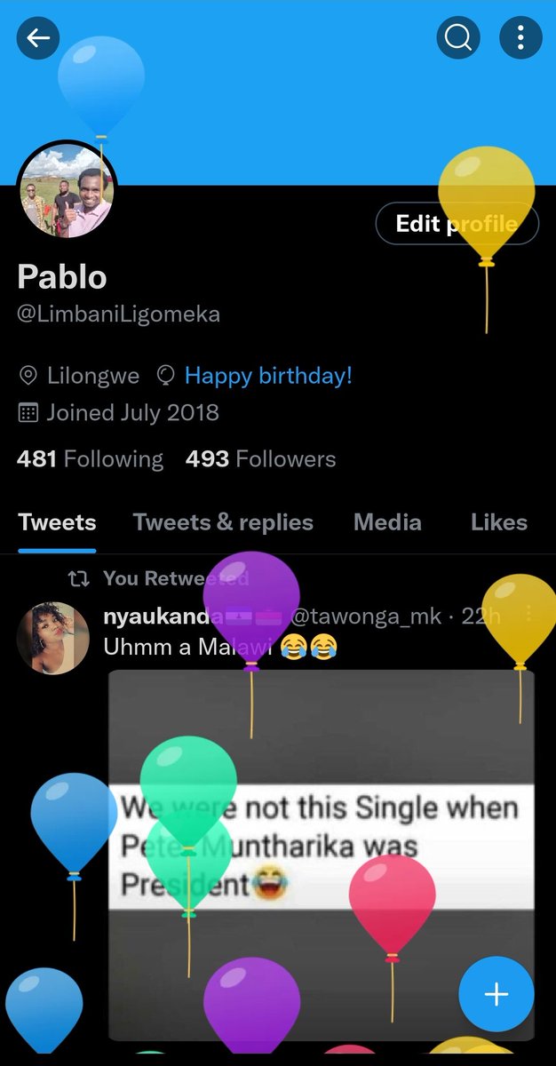 LimbaniLigomeka's tweet photo. Another trip around the sun. Happy birthday to me. https://t.co/1dhbFnvDCx