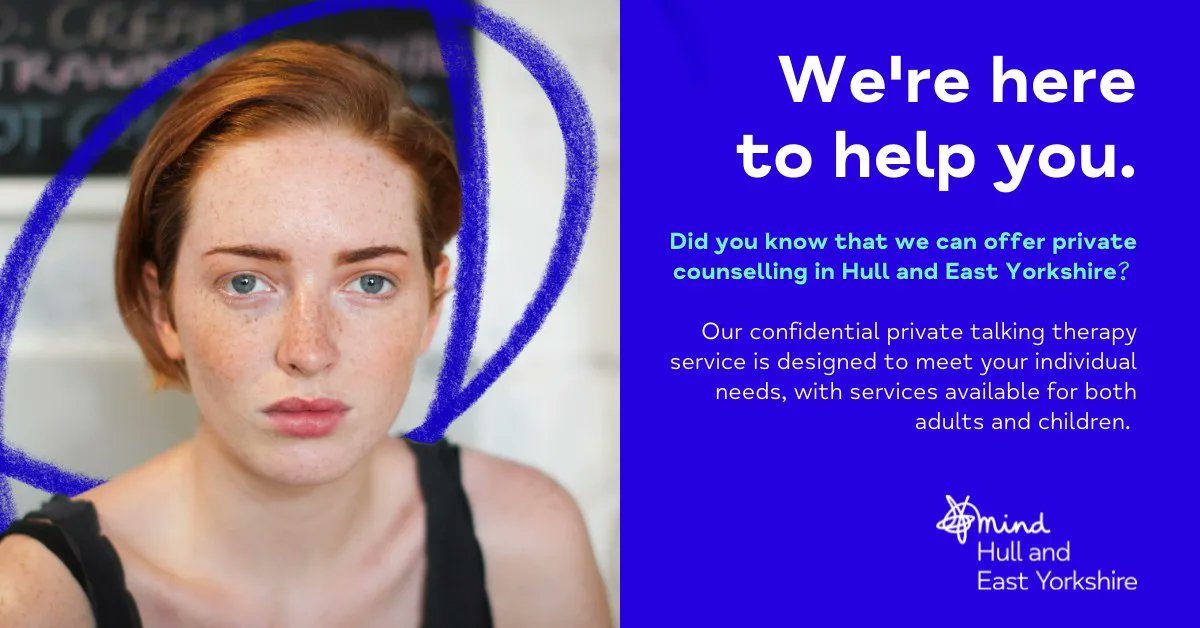 MindHEY's tweet photo. Did you know that we can offer private counselling to individuals across Hull and East Yorkshire?

The aims are to support you to develop coping strategies through therapy and address any emotional issues that are negatively impacting on your life.

https://t.co/rAzom56t9P https://t.co/ks0X4Ohqu7