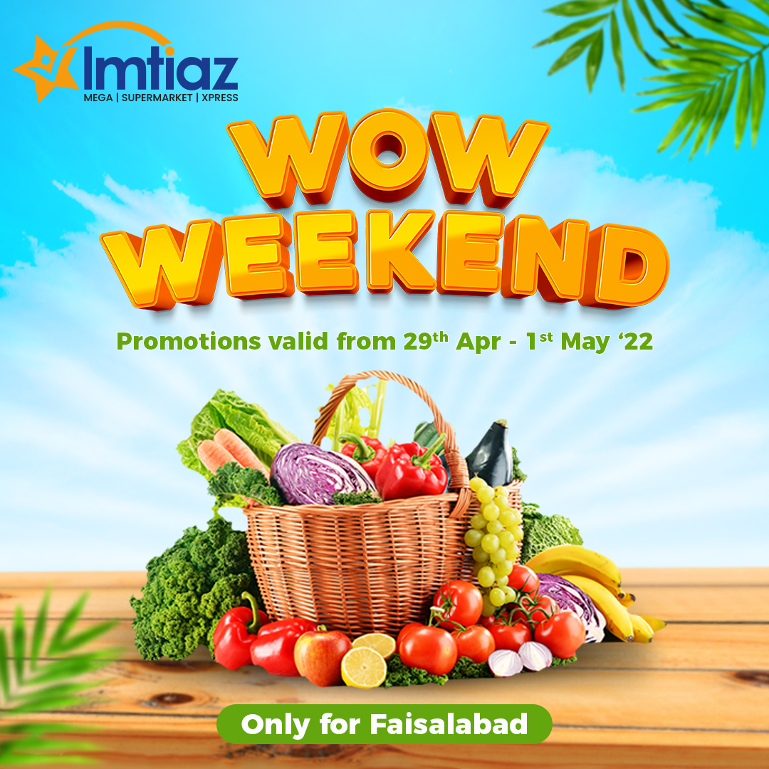 imtiazstores's tweet photo. Itβs time for our weekend promotions! Pick fresh fruits & vegetables at discounted rates & make healthy, delicious home-made meals. Visit Imtiaz Store now! ππ₯
#ImtiazStores #WeekendPromotion https://t.co/ygNpxR4c04