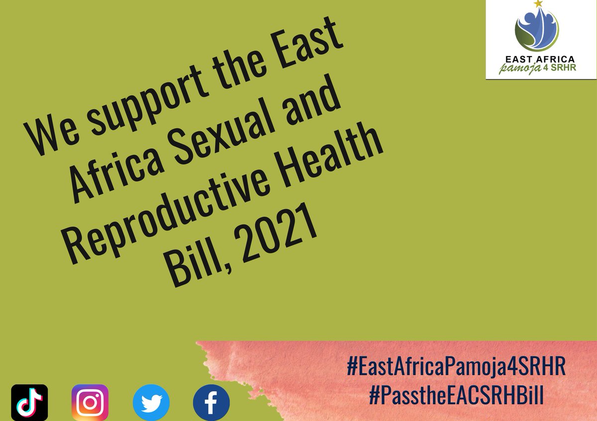 The East African community is in the process of public consultation on the EAC SRHR Bill that will give more rights and options for services. 
#EACSRHBill
#PassEACSRHBill 
#EastAfricaPamoja4SRHR
#2gether4SRHR
@EALA_Bunge 
@MenEngage
@amwaafrika