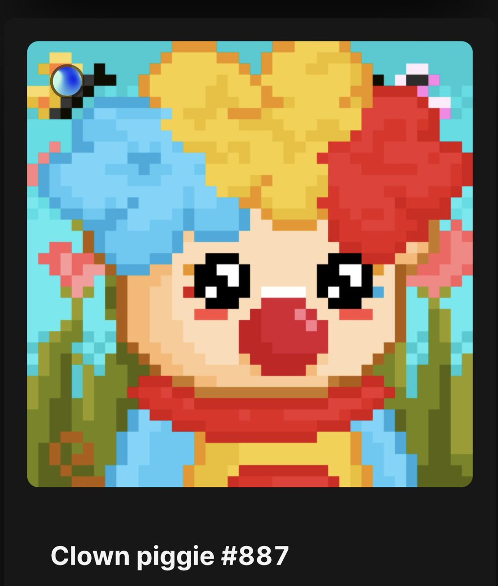 Sorry for the delay Oink Gang. Solana be doing the most  

The clown piggie 1/1 auction 

kireipigs.holaplex.com/listings/8AfwW…

Ends in 24hr

Remember holders of the 10 1/1 piggies have a stake in the 40% royalties share.