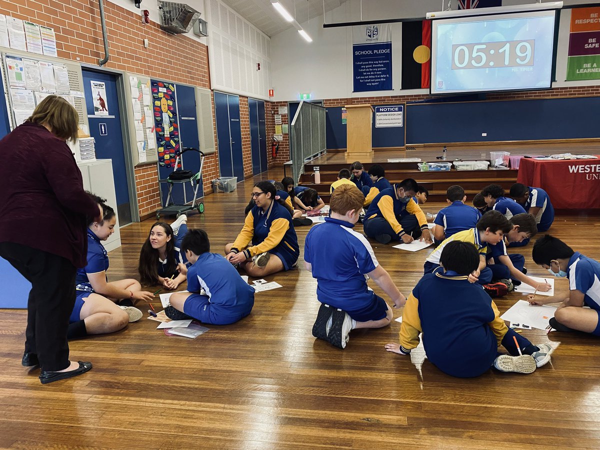 melhawkins_'s tweet photo. Thank you to the #firstfootforward program from @westernsydneyu for visiting S3 Ss @CampbelltownEPS and providing them with information regarding tertiary education. Ss enjoyed taking part in the design challenge today. https://t.co/8BLZSfEm6f