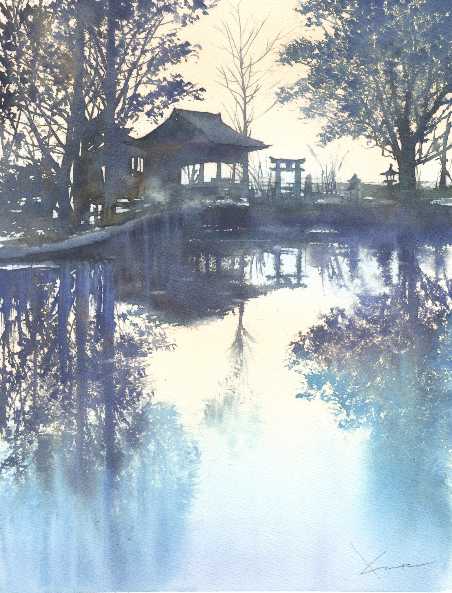 Kanta Harusaki Watercolor 春崎幹太 水彩画 佐賀県 縫ノ池
