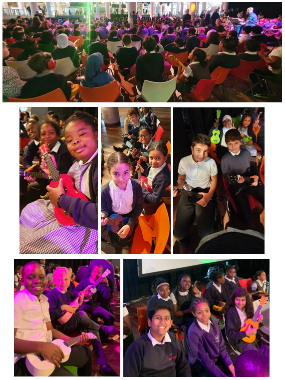 keyworthprimary's tweet photo. Yesterday, Year 4 took part in Southwark’s ukulele music festival at the Royal Festival Hall! The children performed excellently and thoroughly enjoyed the experience. @SouthwarkMusic https://t.co/cQYYXl9ouF