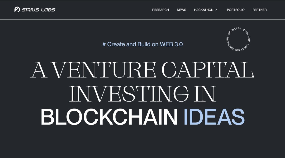 Sirius Labs has upgraded the website with a new look, with several new sections, including Researches, News, #Investment Portfolio, etc, with hope to provide users with insights into cutting-edge #Blockchain projects and work closely with more partners in the future.