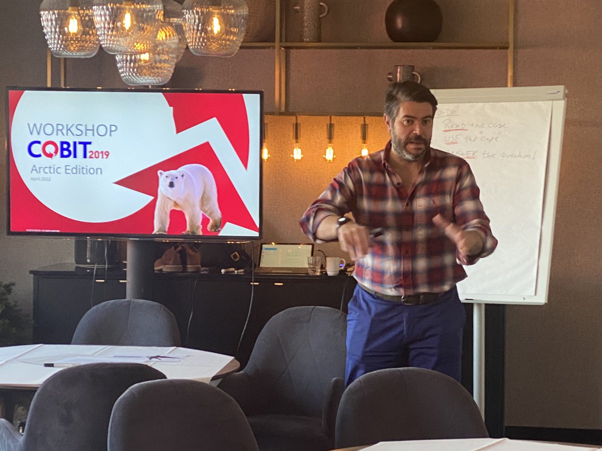 The great <a href="/brunohsoares/">Bruno H Soares</a> delivering the northernmost #COBIT workshop on the planet at the ISACA Arctic conference. Polar bears, local reindeers and polar foxes are also in attendance :) <a href="/ISACAFinland/">Isaca Finland Chapter</a> <a href="/ISACASweden/">ISACA Sweden Chapter</a> ISACA Norway Chapter <a href="/ISACANews/">ISACA Global</a>