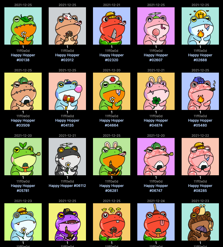 adadigiverse's tweet photo. Here are all our @HappyHoppersNFT sat in the community wallet. These will be given to Digie holders along with the other 35 #NFTs through the #DigieDraw. What projects do we sweep next? #CNFT https://t.co/kxaXoTMiom