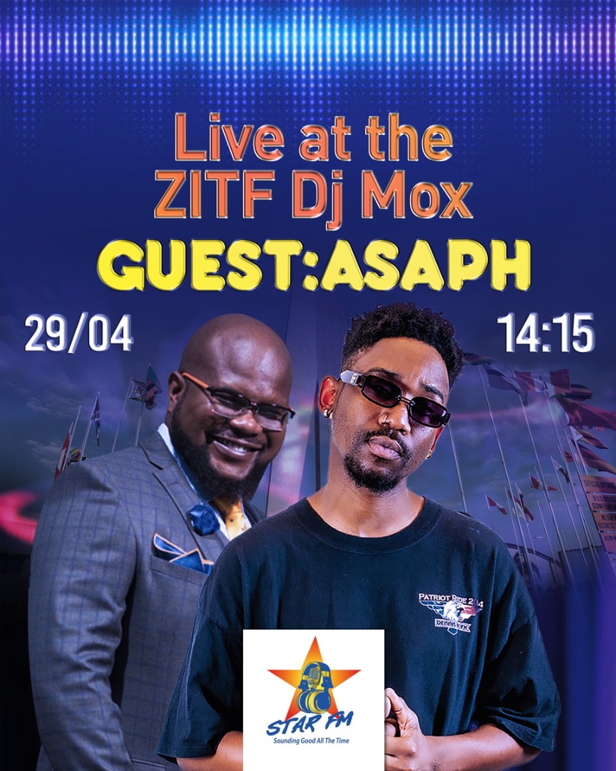 KhayaDefero's tweet photo. Fun times @ZITF1 today 🕺 

Catch @AsaphAfrika live at the @ZiFMStereo stand with @tatendaGTM 
and at the @StarfmZimbabwe stand with @DjMoxZim #thebelelemoments #goodtimes 

@defjamafrica https://t.co/XLAaH3dYGu