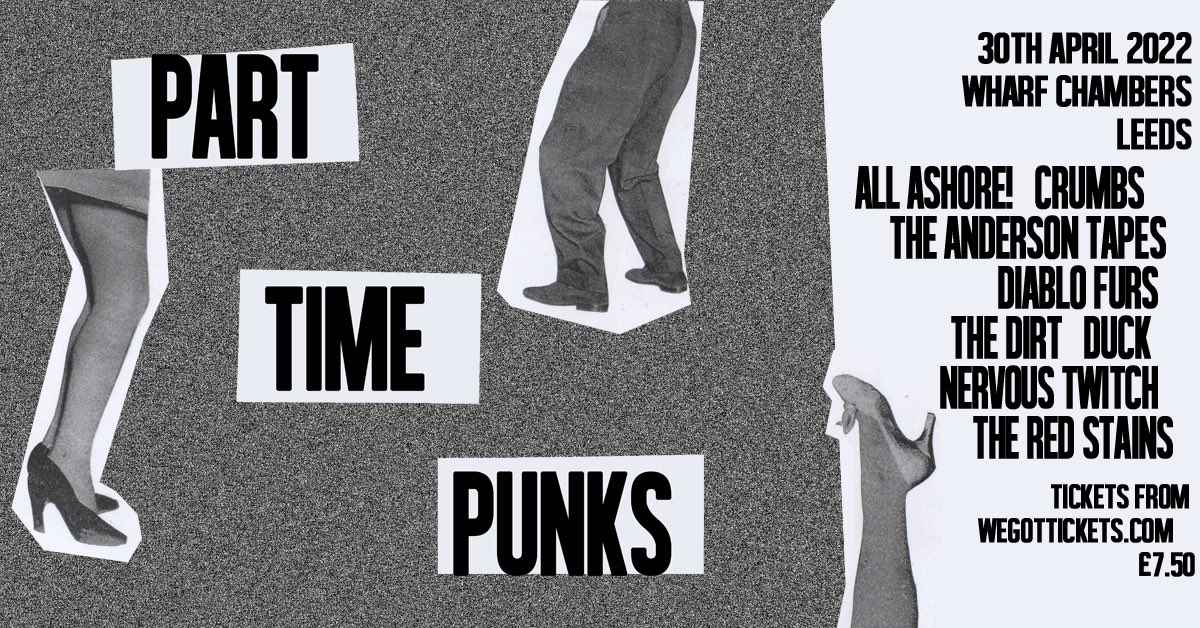 TOMORROW! Looking for something to do this #BankHolidayWeekend ??? We bring you #PartTimePunks a day of Indie Pop/New Wave/Punk from some amazing bands! Doors 3:15 at @WharfChambersCC - tickets selling fast on @WeGotTickets wegottickets.com/event/531364