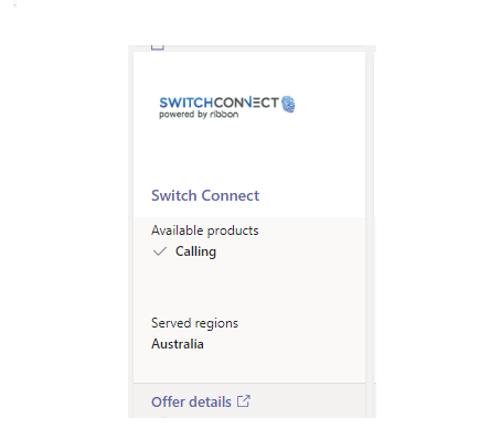 I see <a href="/switchconnectau/">Switch Connect</a> is now on the #MicrosoftTeams Operator Connect portal for Australia. <a href="/ribboncomm/">Ribbon</a>'s first Operator Connect Accelerator.

Might even be the first OCA operator. Many more to come over the coming months including some big names.

#UCaaS #telecommunications
