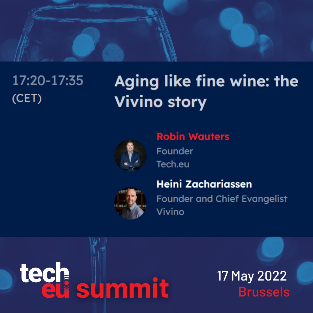 tech_eu's tweet photo. At the #TechEUSummit on 17 May in Brussels 🇧🇪🍻, we'll talk about ... 👀 wine 🍷 with @heinizach, Founder of @Vivino.

The time to get your tickets is 🅝🅞🅦 (before our early-bird offer runs out = end of April) 🎫👉 https://t.co/Qehbsqv1oD https://t.co/grivmIruJz