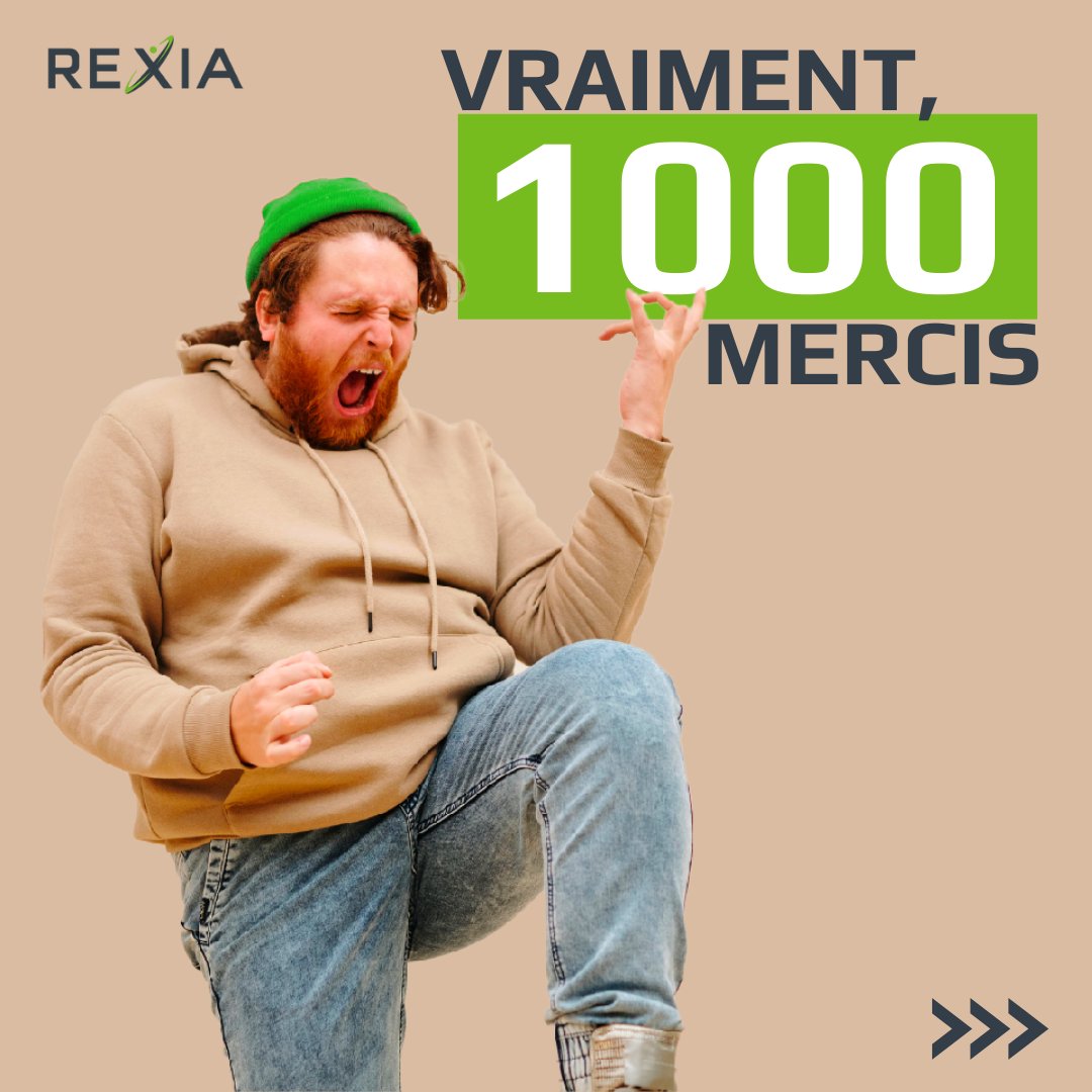 Nous avons dépassé les 1000 personnes sur notre page LinkedIn, alors nous voulons vous adresser autant de mercis !! 🎉

Nous vous réservons encore plein de surprises, alors venez nous suivre : linkedin.com/company/662775… ! 🚀