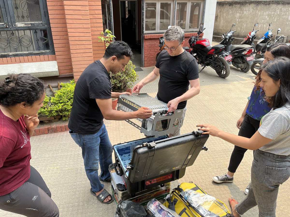 paleohydrology's tweet photo. Collecting material for our rainwater autosampler with our friends at RTS in Kathmandu Nepal before we set off to deploy them for #HelloMonsoon project! with @ChrisAndermann and @GFZ_Potsdam https://t.co/esQLbcybGR